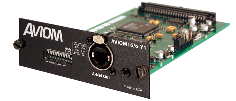 Aviom16/o-Y1 Card Angled View