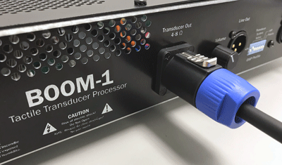 BOOM-1 Rear Panel Output and Speaker Cable