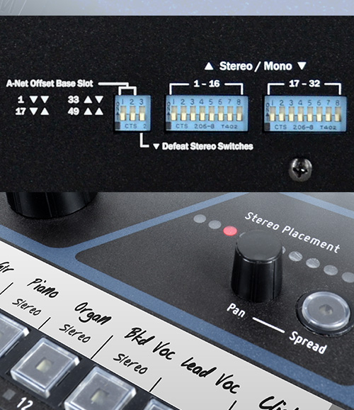 D400 Front Panel Stereo Link DIP Switches