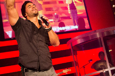 Vocalist with Wireless In-Ear Monitors