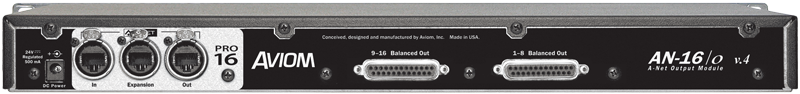 Aviom AN-16/o v.4 Output Module Rear Panel View