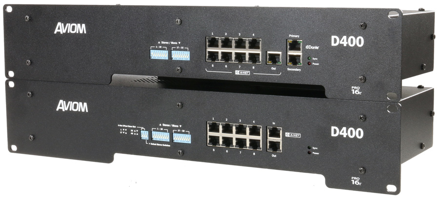 Aviom D400 and D400-Dante A-Net Distributors